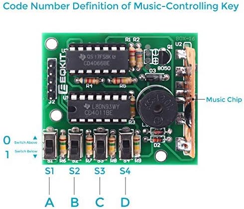 MiOYOOW 1 Pack DIY Electronic 16 Music Sound Box DIY Kit Module Soldering Practice Learning Kits for Arduino