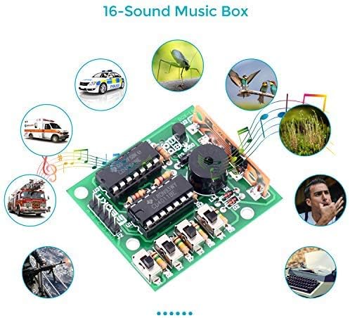 MiOYOOW 1 Pack DIY Electronic 16 Music Sound Box DIY Kit Module Soldering Practice Learning Kits for Arduino