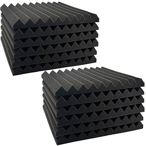Acoustic Panels Studio Foam Sound Proof Panels Nosie Dampening Foam Studio Music Equipment Acoustical Treatments Foam 12 Pack-12''12''1''