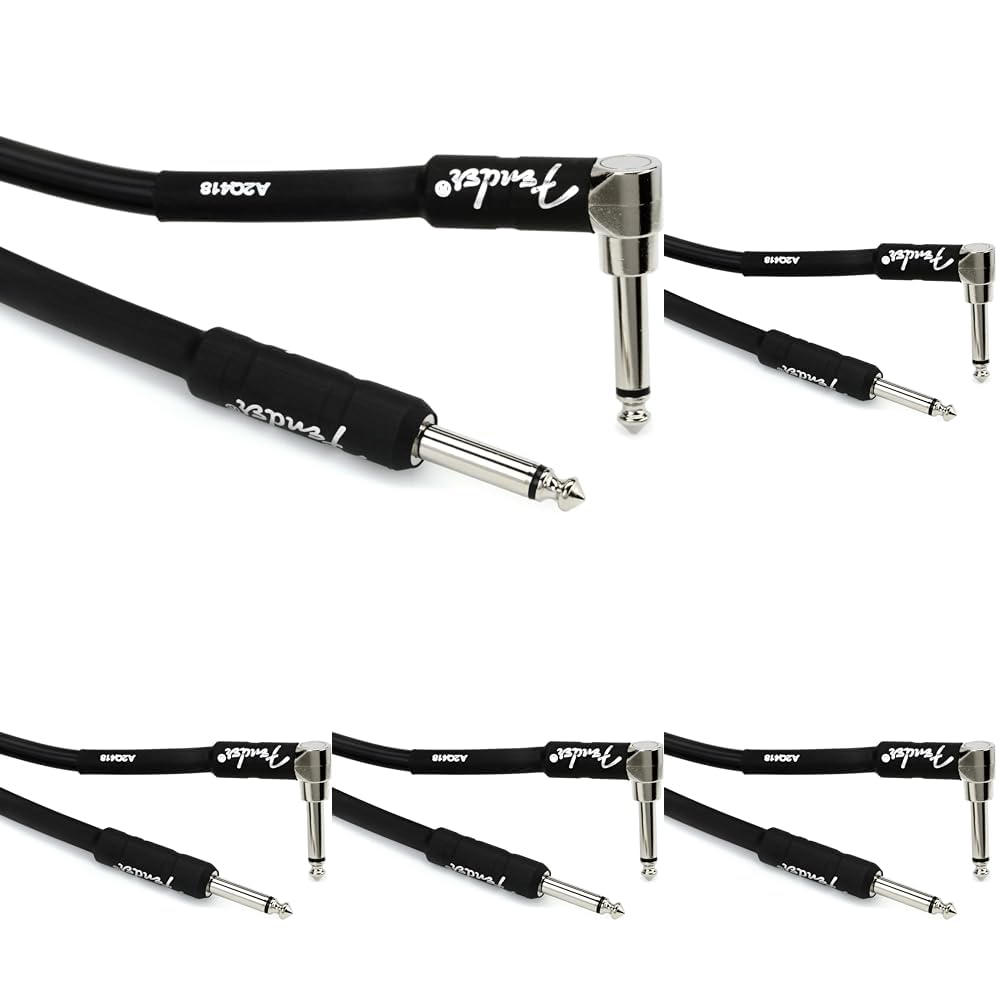 Fender Professional Series Instrument Cable, Guitar Cable 10 ft, Stage Ready with Anti-Kinking Design, Black