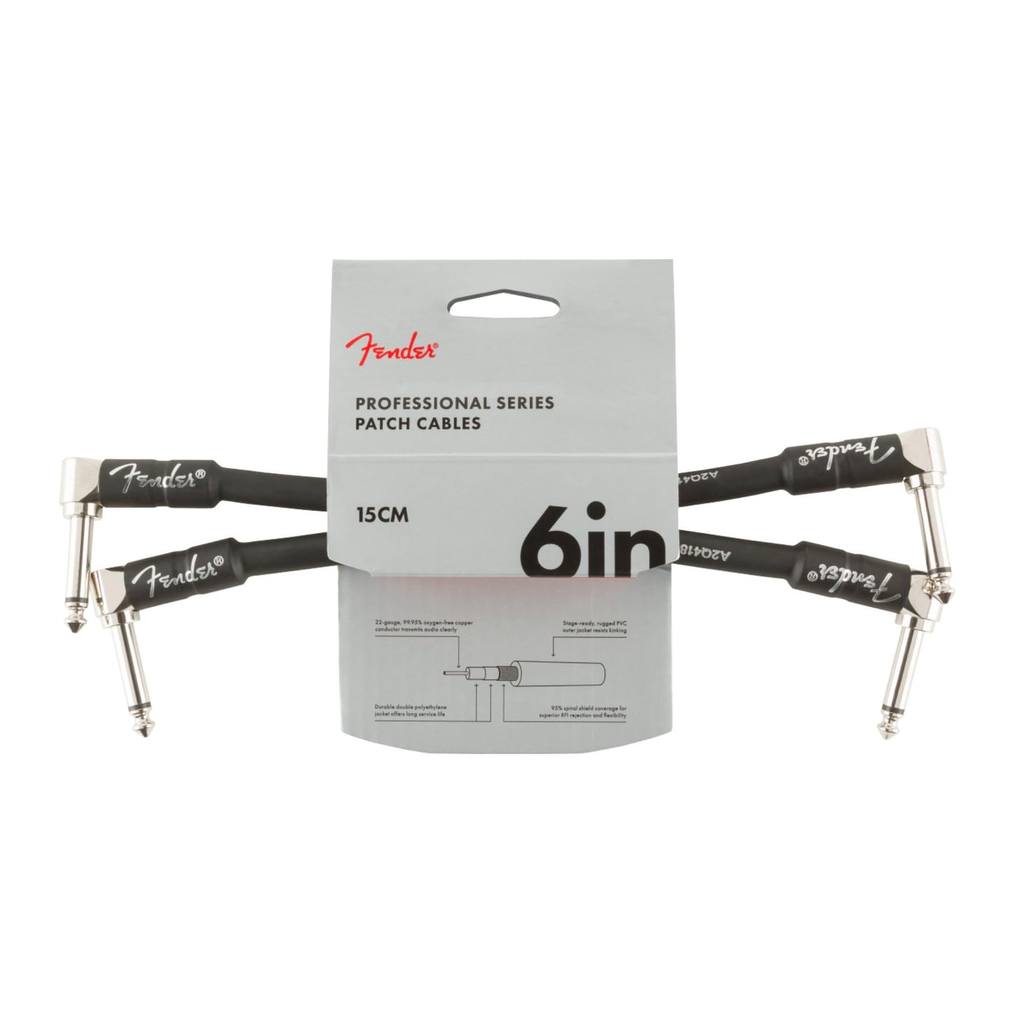 Fender Professional Series Instrument Cable, Guitar Cable 10 ft, Stage Ready with Anti-Kinking Design, Black