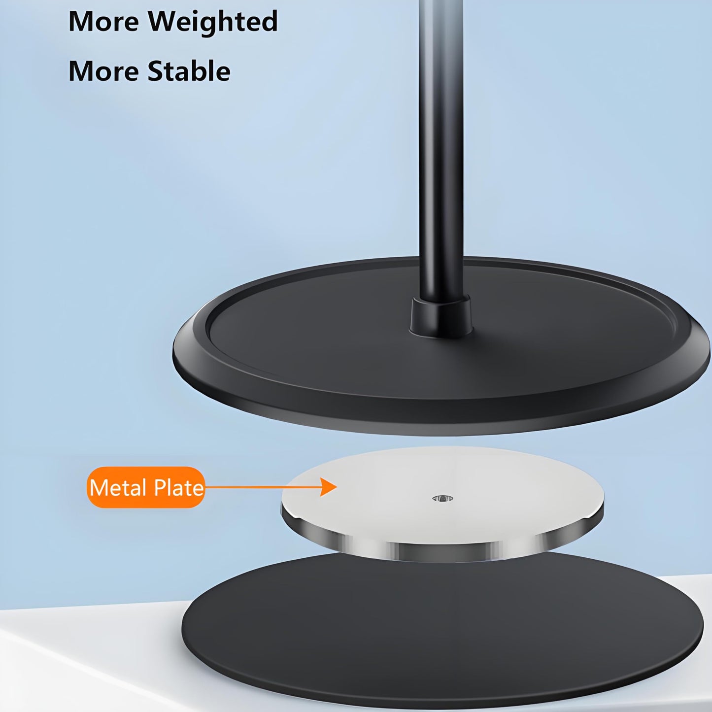 Premium Aluminium Alloy Headset Holder with Storage Tray - Heavy Base, 9.7" Tall, Compatible with AirPod Max & Gaming Headphones (Silver)