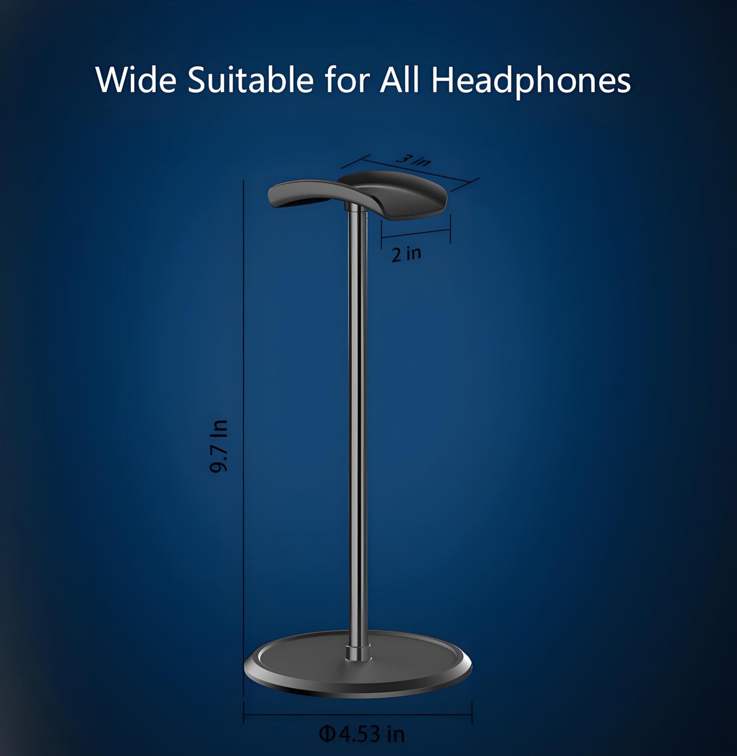 Premium Aluminium Alloy Headset Holder with Storage Tray - Heavy Base, 9.7" Tall, Compatible with AirPod Max & Gaming Headphones (Silver)